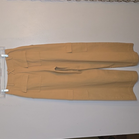 Anthropologie Avec Les Filles Pleated Wideleg Cargo Trousers Khaki NWOT - Picture 8 of 13